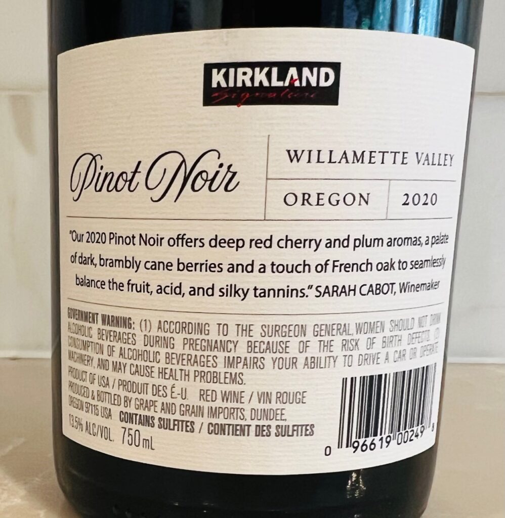 Kirkland Signature Willamette Valley Pinot Noir