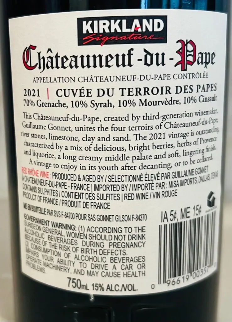 2021 Kirkland Signature Chateauneuf du Pape