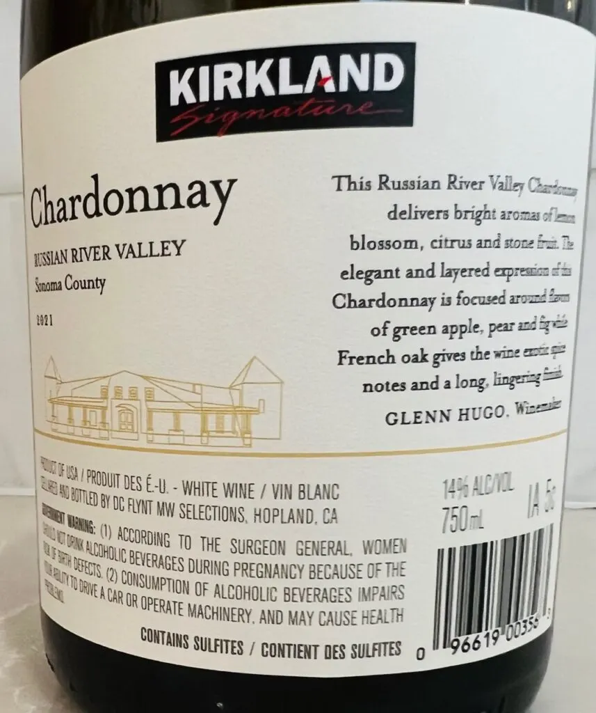 Kirkland Russian River Chardonnay Sonoma