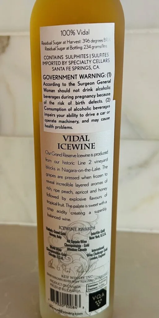 Reif Estate Grand Reserve Vidal Icewine