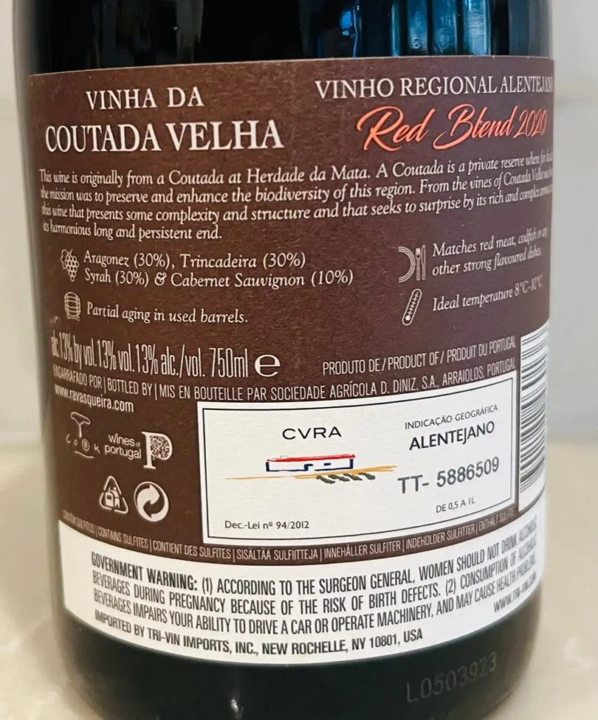 2020 Vinha da Coutada Velha Red Blend