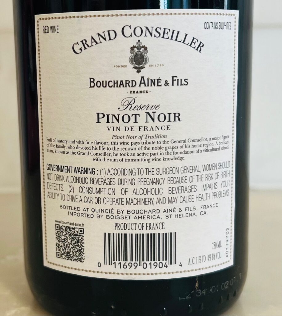 2020 Bouchard Aine & Fils Grand Conseiller Pinot Noir