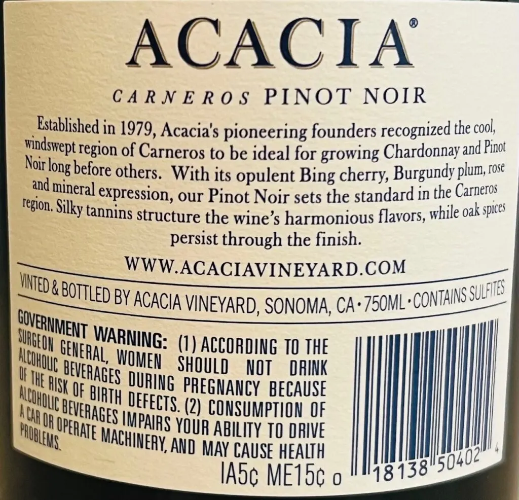 2020 Acacia Pinot Noir Carneros