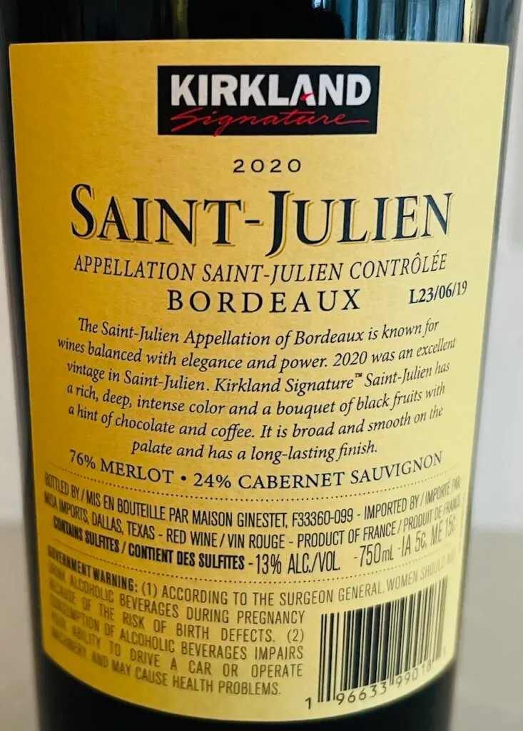 Kirkland Signature Saint-Julien Bordeaux