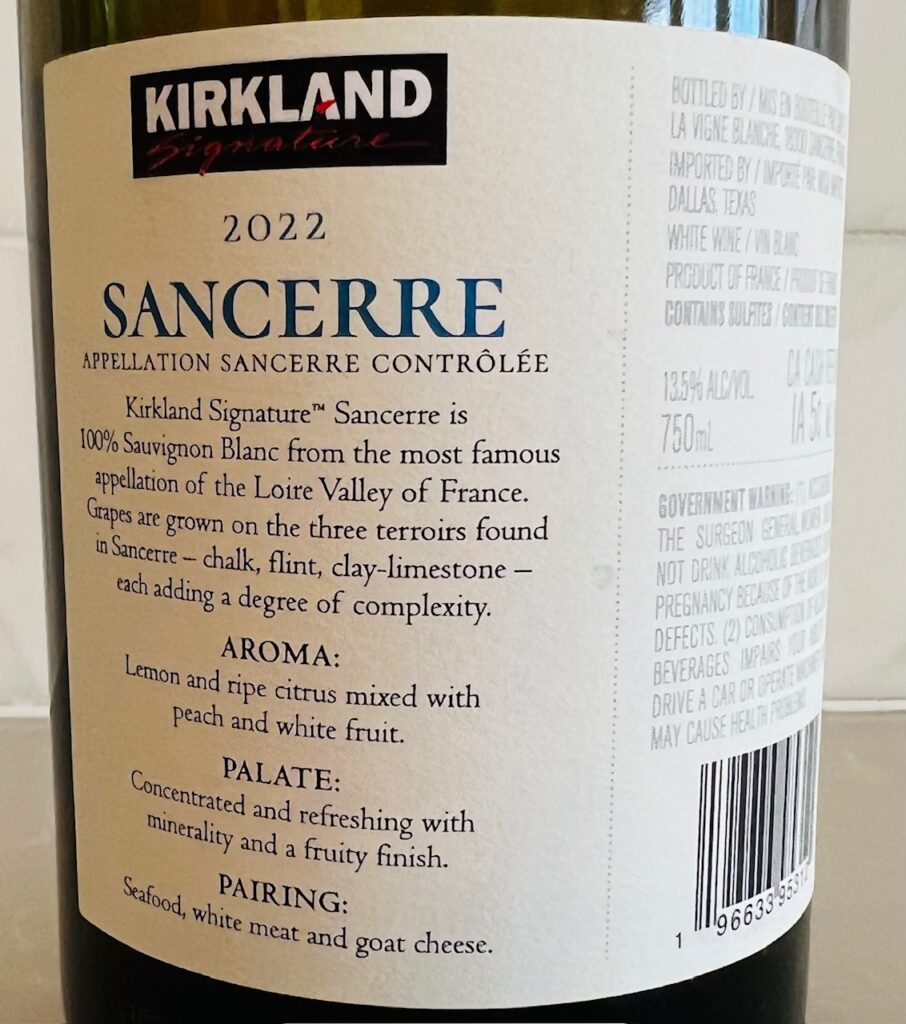 Kirkland Sancerre Costco wine
