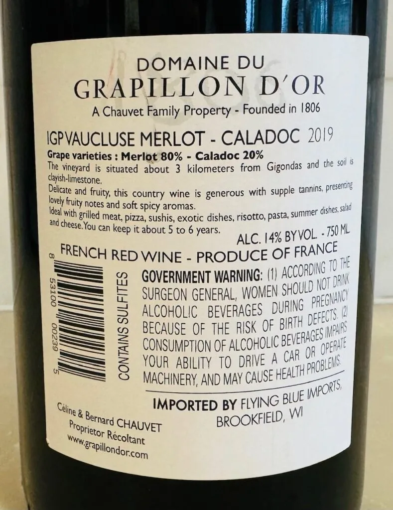 2019 Domaine du Grapillon d'Or 1806 Merlot - Caladoc
