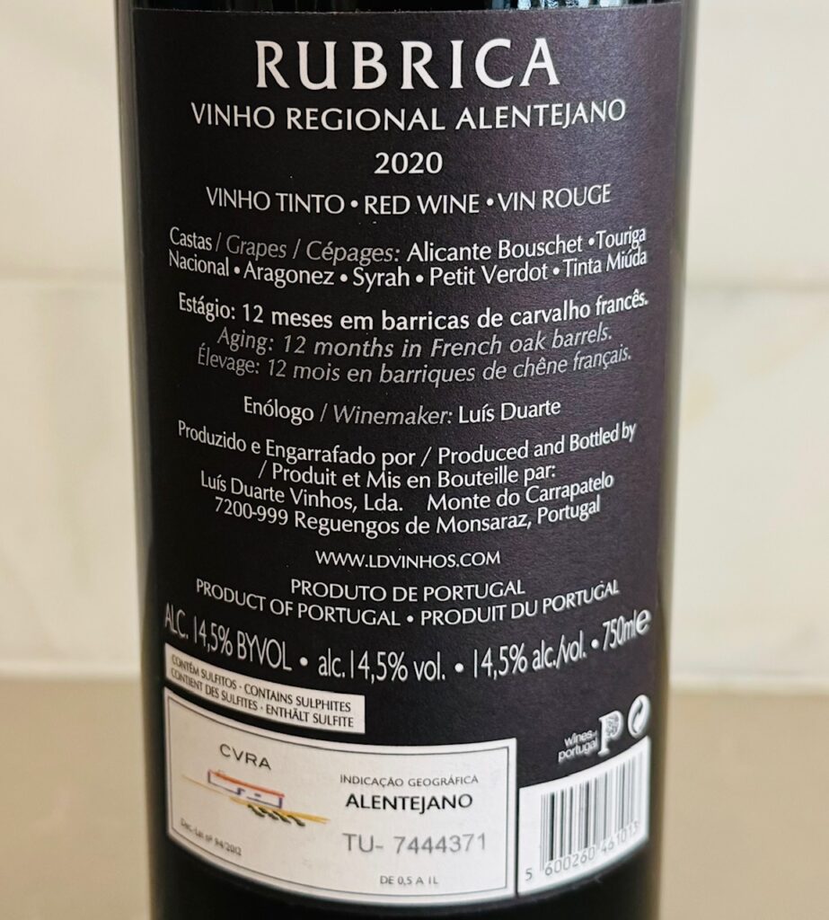 2020 Luis Duarte Rubrica Vinho Tinto
