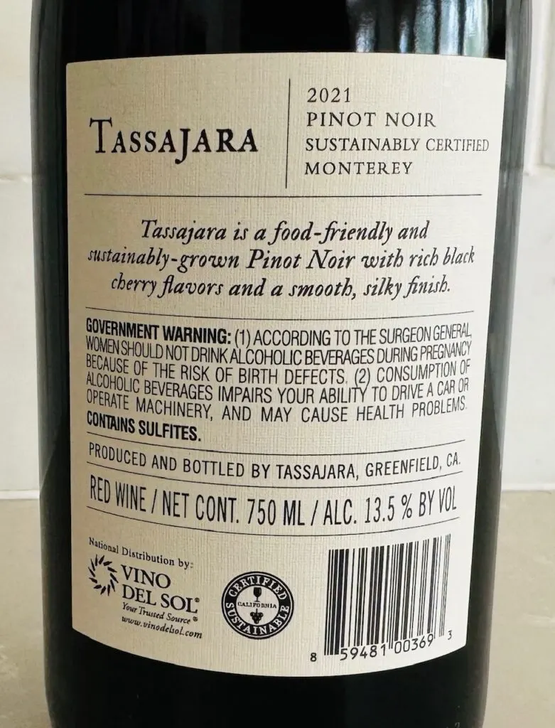 2021 Tassajara Pinot Noir