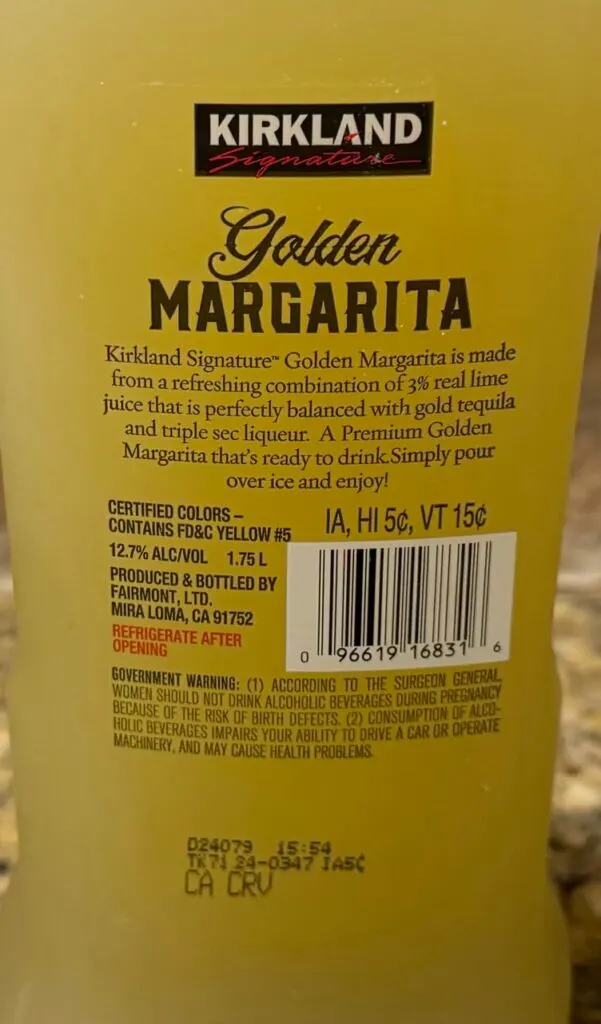 Costco Golden Margarita Reposado Tequila