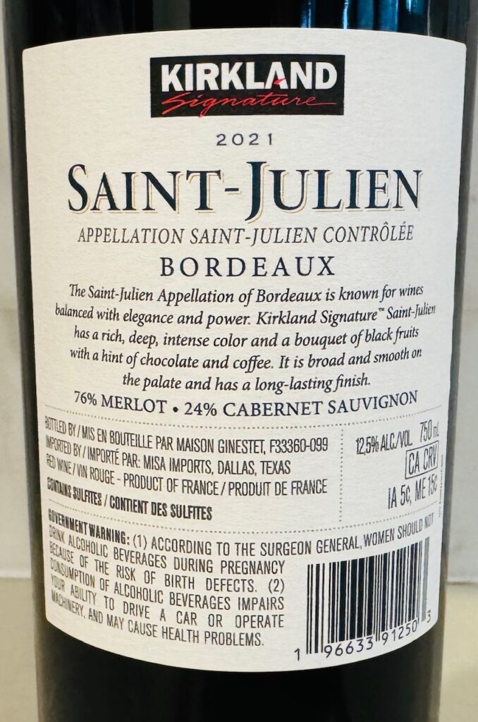 Kirkland Signature Saint-Julien Bordeaux