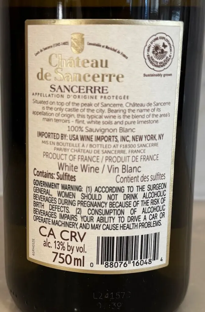 2023 Chateau de Sancerre Sauvignon Blanc