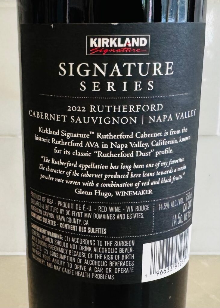 Kirkland Rutherford Cabernet Sauvignon Costco