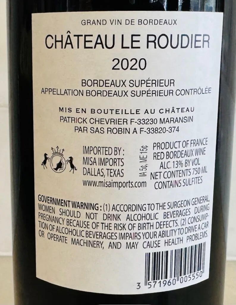 2020 Chateau Le Roudier Bordeaux Superieur