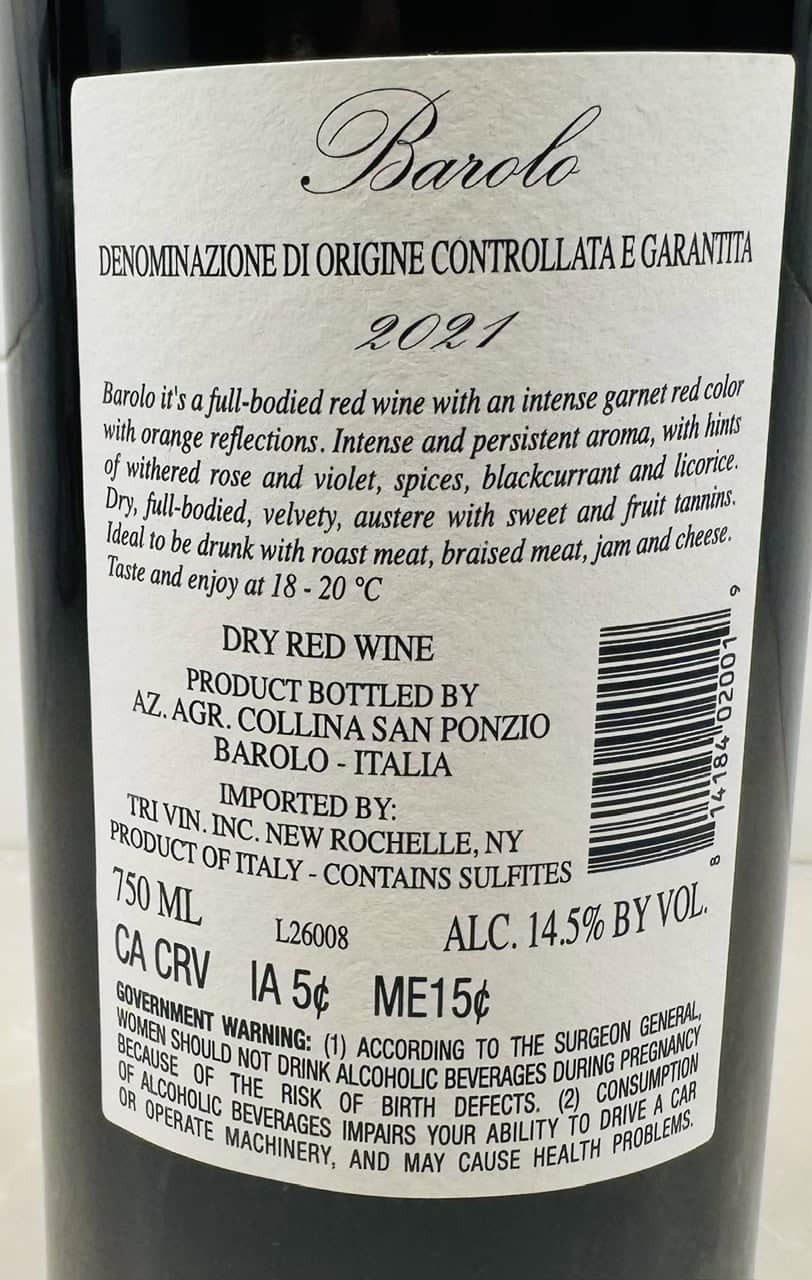 2021 Collina San Ponzio Barolo