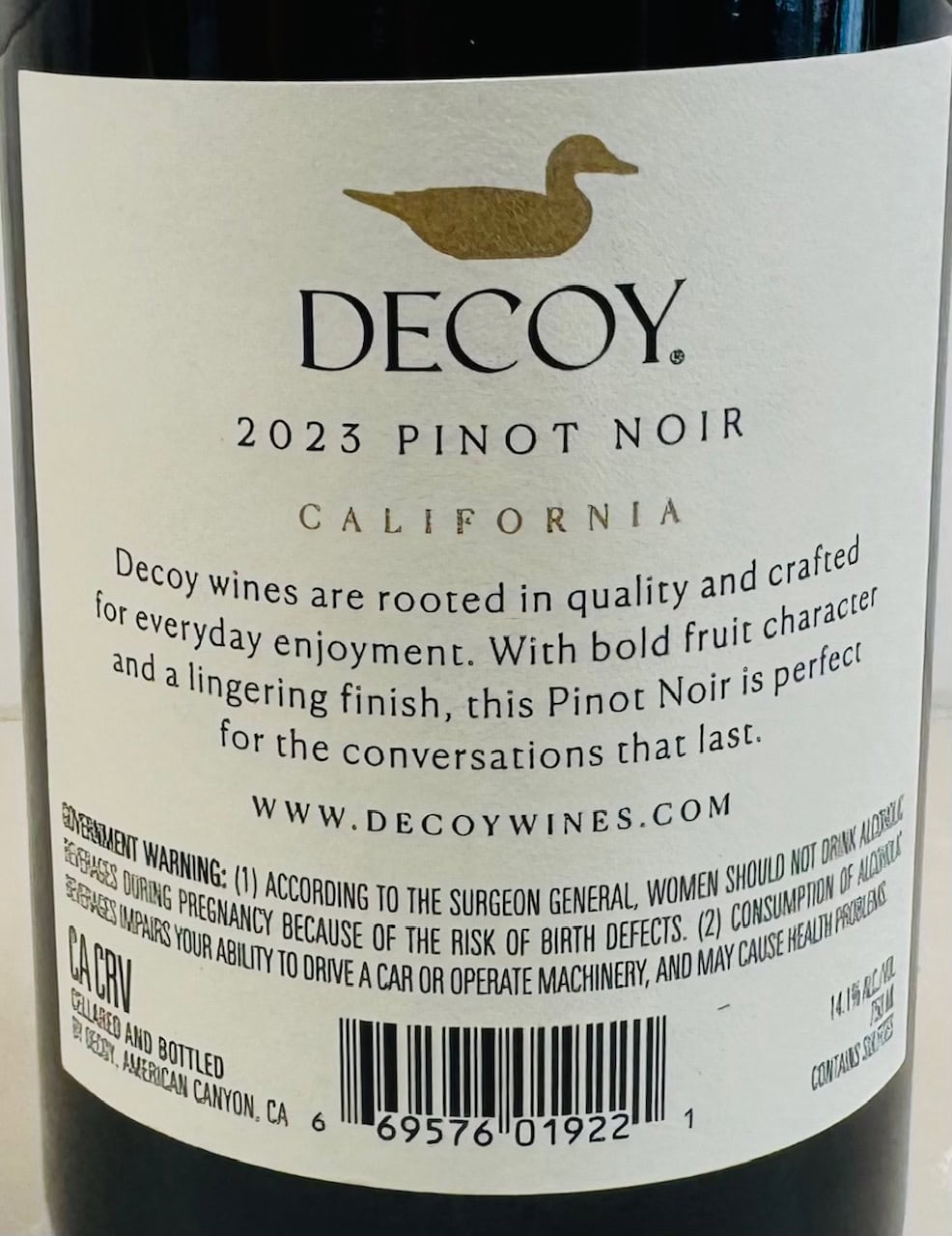 2025 Decoy Pinot Noir