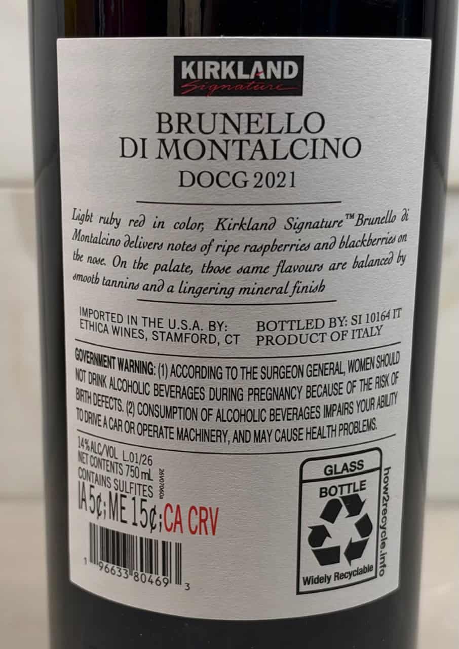 Kirkland Signature Series Brunello di Montalcino